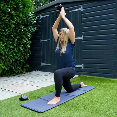 Using PEMF mat for yoga and muscle recovery with wearable Celler8 device