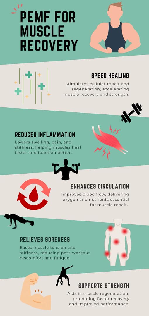 PEMF for muscle recovery - infographic