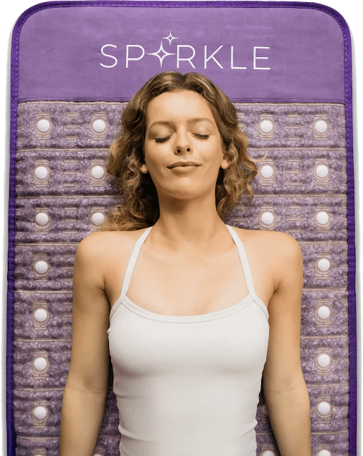 Sparkle PEMF mat in use during a home therapy session for full-body wellness