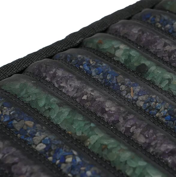 Detailed gemstones embedded in PEMF mat for FIR and wellness therapy benefits