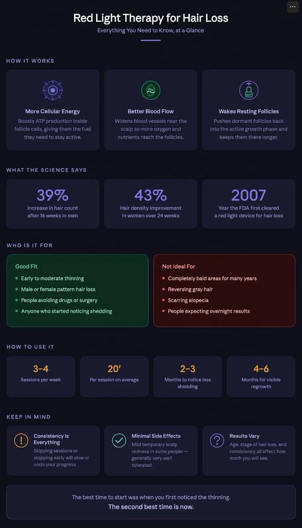 Red Light Therapy for Hair Loss Infographic