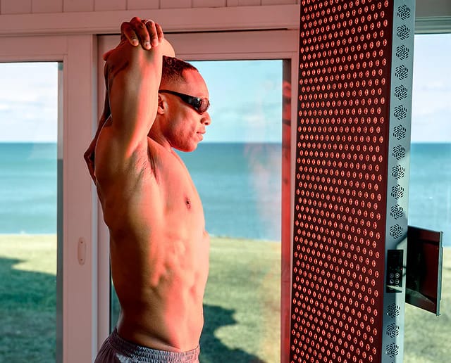 Man standing in front of Hooga 4500 panel