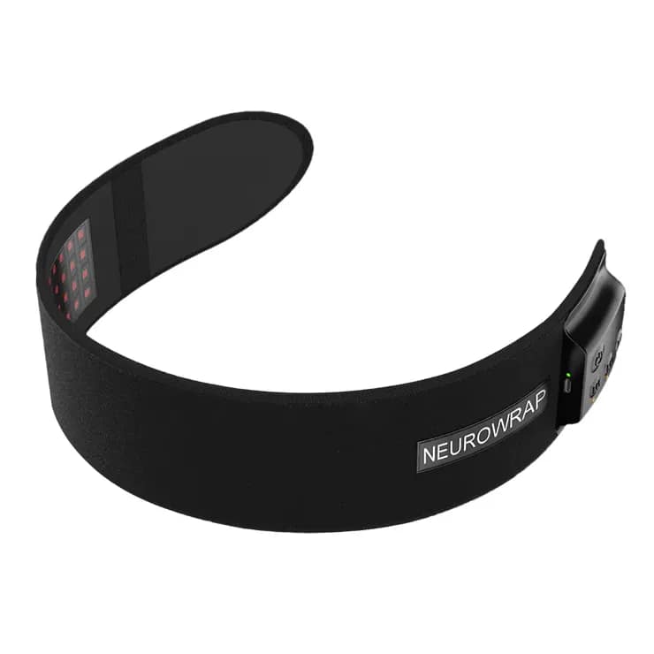 Top‑down view of Nushape Neurowrap Pulse Pro wearable device dual therapy