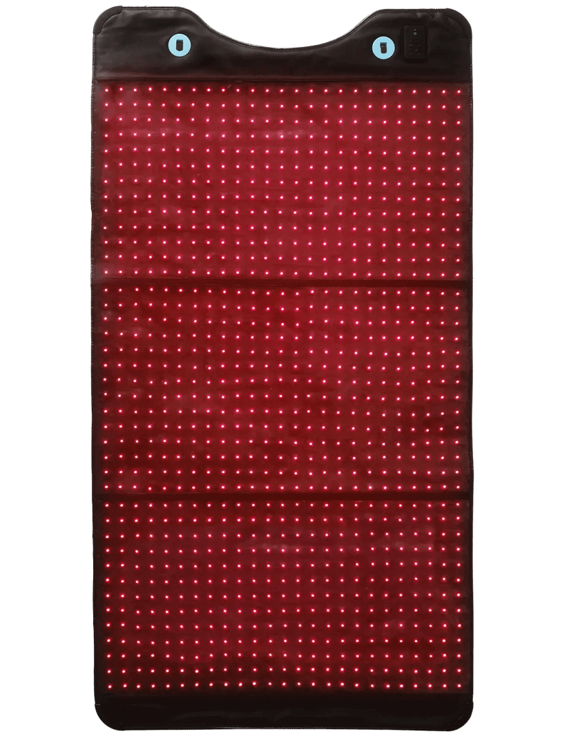 HigherDose Red Light Therapy Mat full product view showing convertible LED panel design