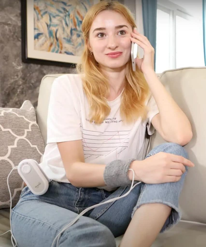 Relaxing at Home with MiraMate Mini Magic Wristband for Pain Relief