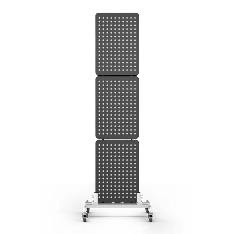BestQool BQ 150 multi-panel array displaying front view on mobile therapy stand