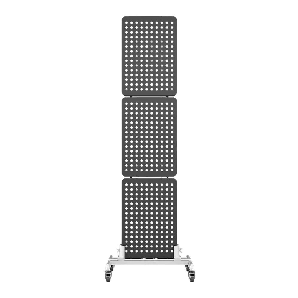 BestQool BQ 150 multi-panel array displaying front view on mobile therapy stand