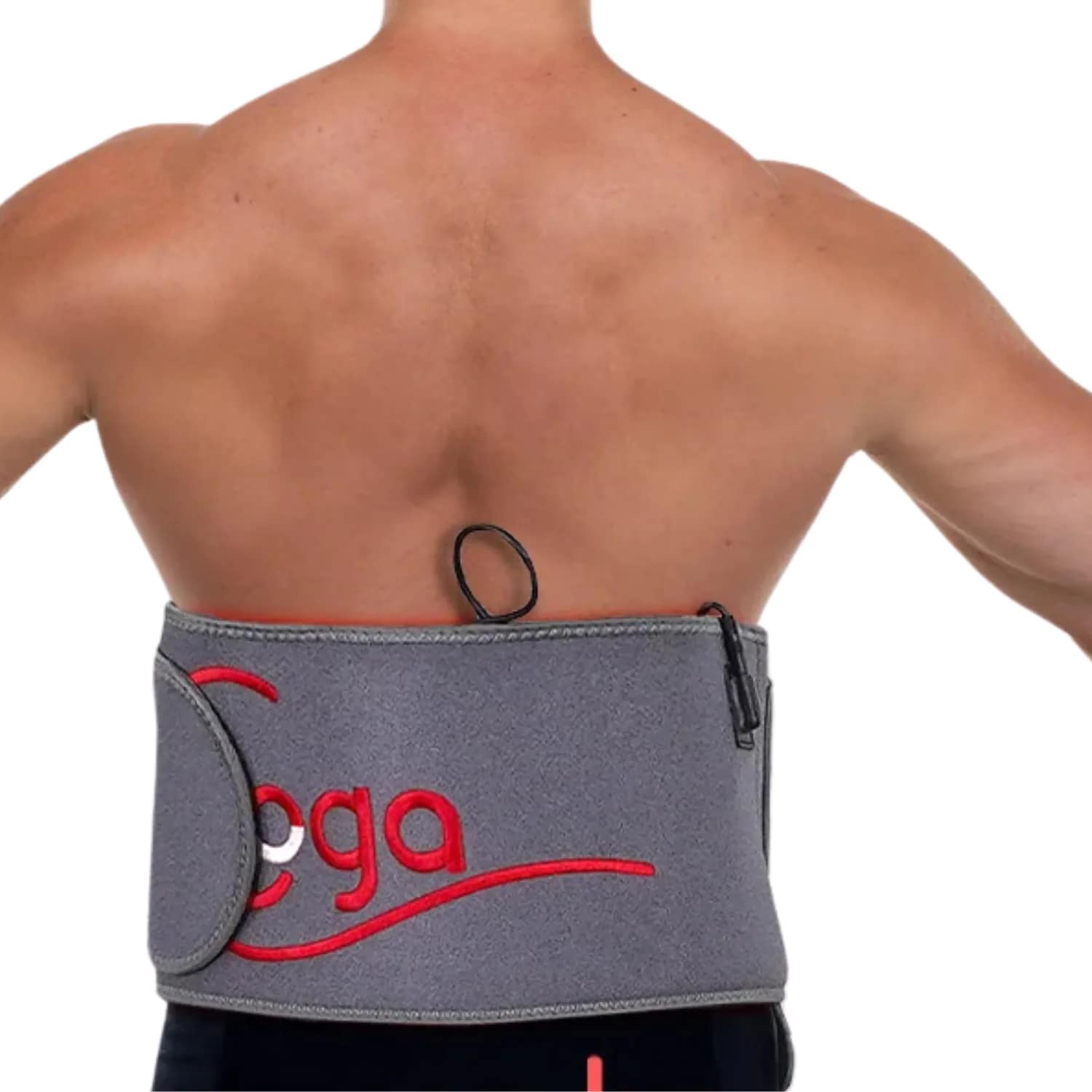 Man wearing Hooga LED Wrap around hips for joint pain and circulation improvement treatment