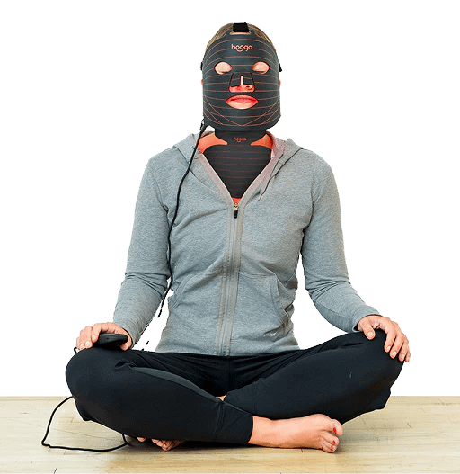 Woman using Hooga Red Light Therapy Face Mask