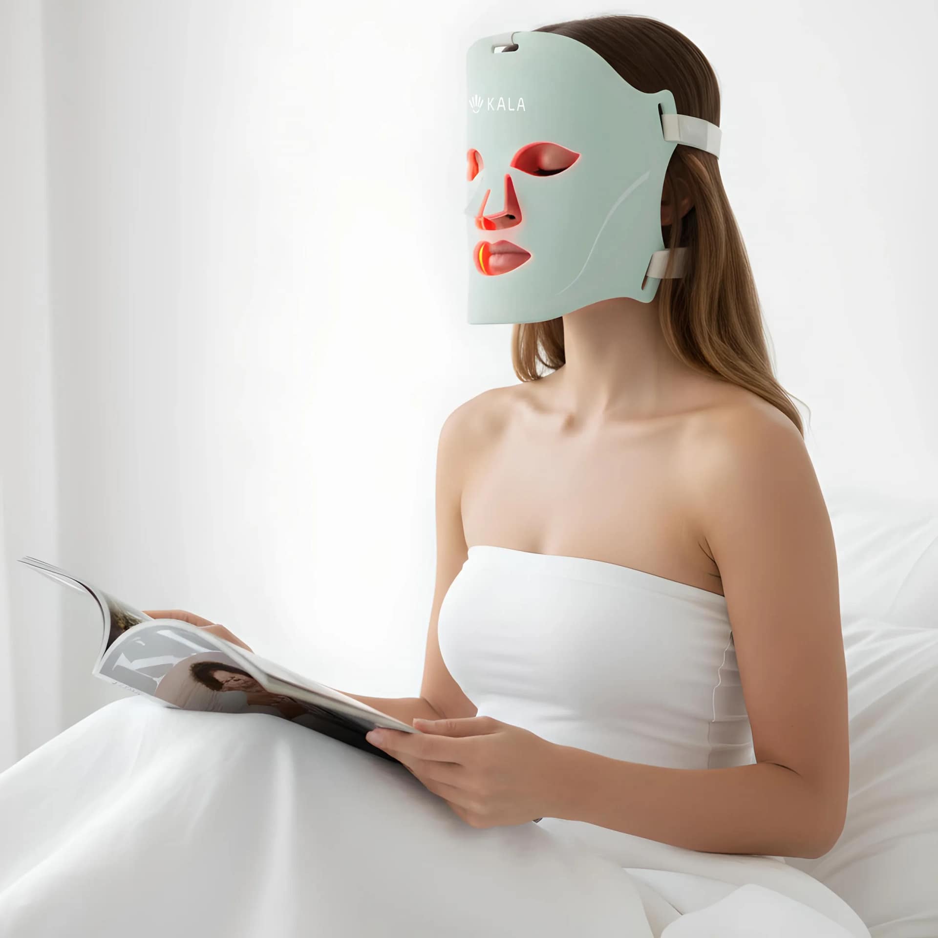 Multitasking with Kala Light Therapy Mask during reading and relaxation time